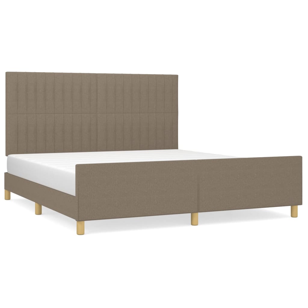 Cadre de lit sans matelas taupe 160 x 200 cm tissu - 2