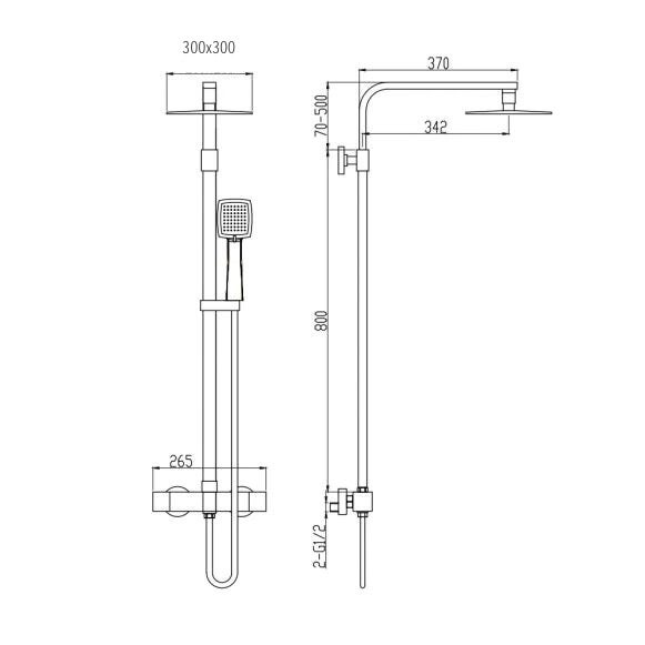 COLONNE DE DOUCHE THERMOSTATIQUE EN LAITON DORÉ BROSSÉ SC428 COLLECTION SCAMANDRE (OR MAT) - 7