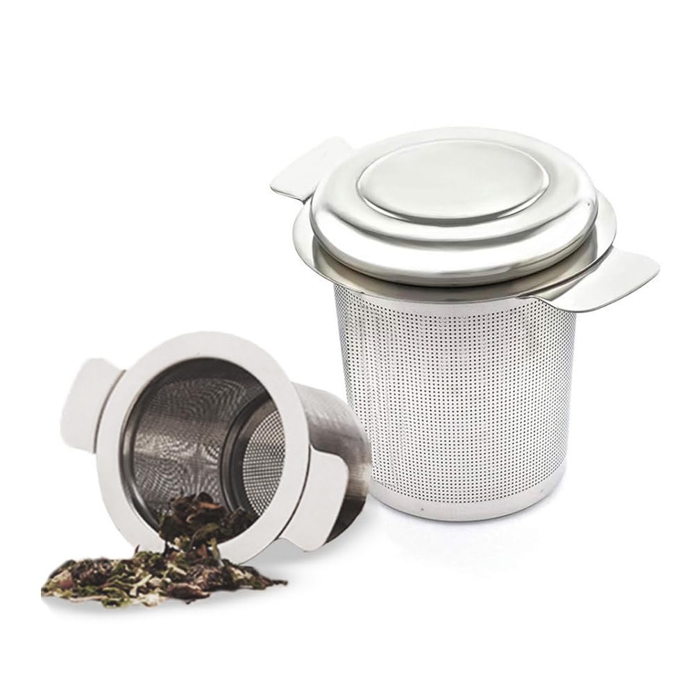Infusori Per T&egrave; In Acciaio Inox - 2 Pezzi Con Catena E Coperchio