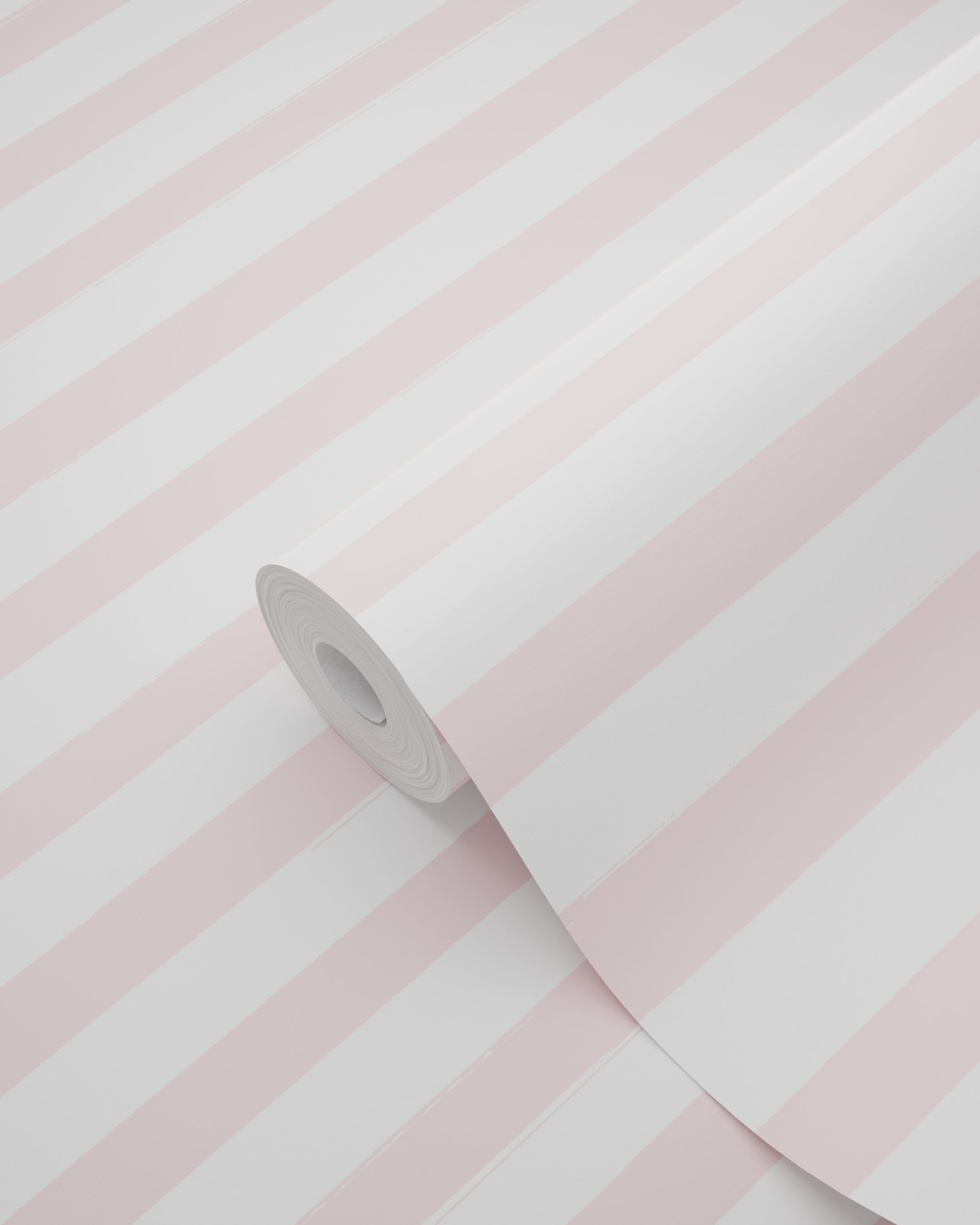 Papel pintado rayas pintadas rosa claro y blanco - 53 cm x 10.05 m - ESTAhome - 8