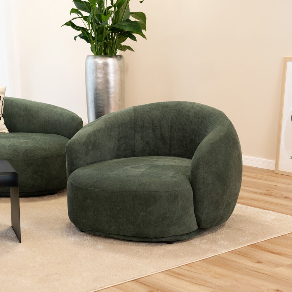 Home Deluxe Fauteuil CASARA Tissu vert foncé - 99 x 104 x 72 cm I ...