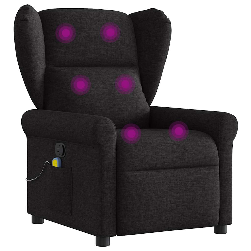 Fauteuil de massage | Fauteuil de relaxation | Chaise de relaxation inclinable Noir Tissu CFW300299 - 7
