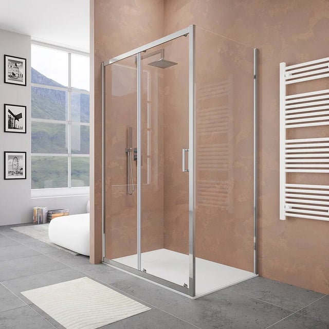 Box doccia 120x80cm scorrevole vetro temperato 6 mm trasparente h185 | Tonga