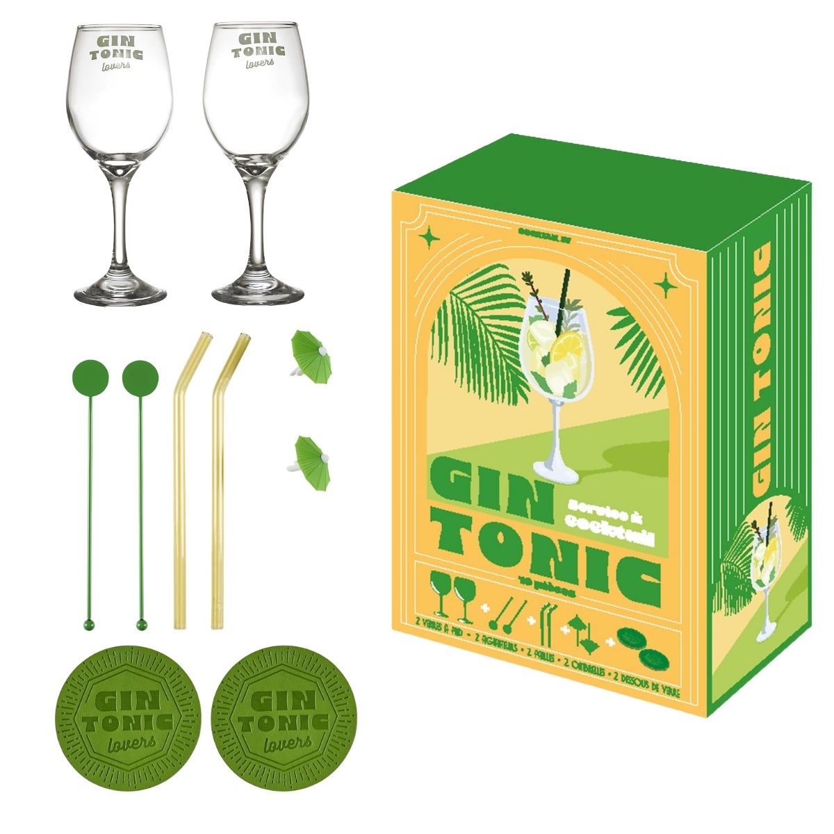 Zestaw do drinków GIN&amp;TONIC HowHomely szkło w pudełku 1 zest.