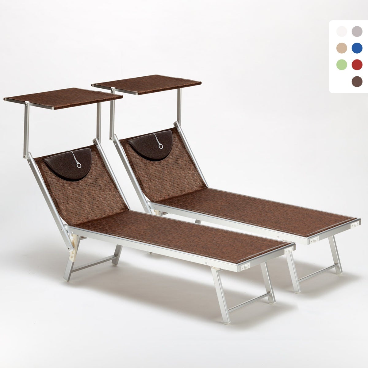 2 Chaises Longues Pliantes SONGMICS - Transat Portable Pour Jardin, Plage Ou Piscine