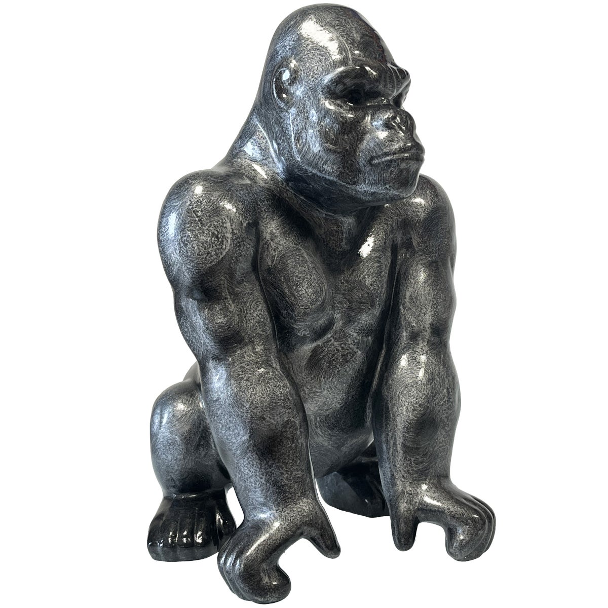Statuette Déco Gorille coulure 45cm Blanc - Statue - Objet à poser