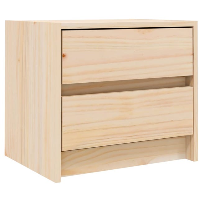Table De Chevet Blanche En Bois De Pin Massif – 40x35x61,5 Cm, Rangement Pratique