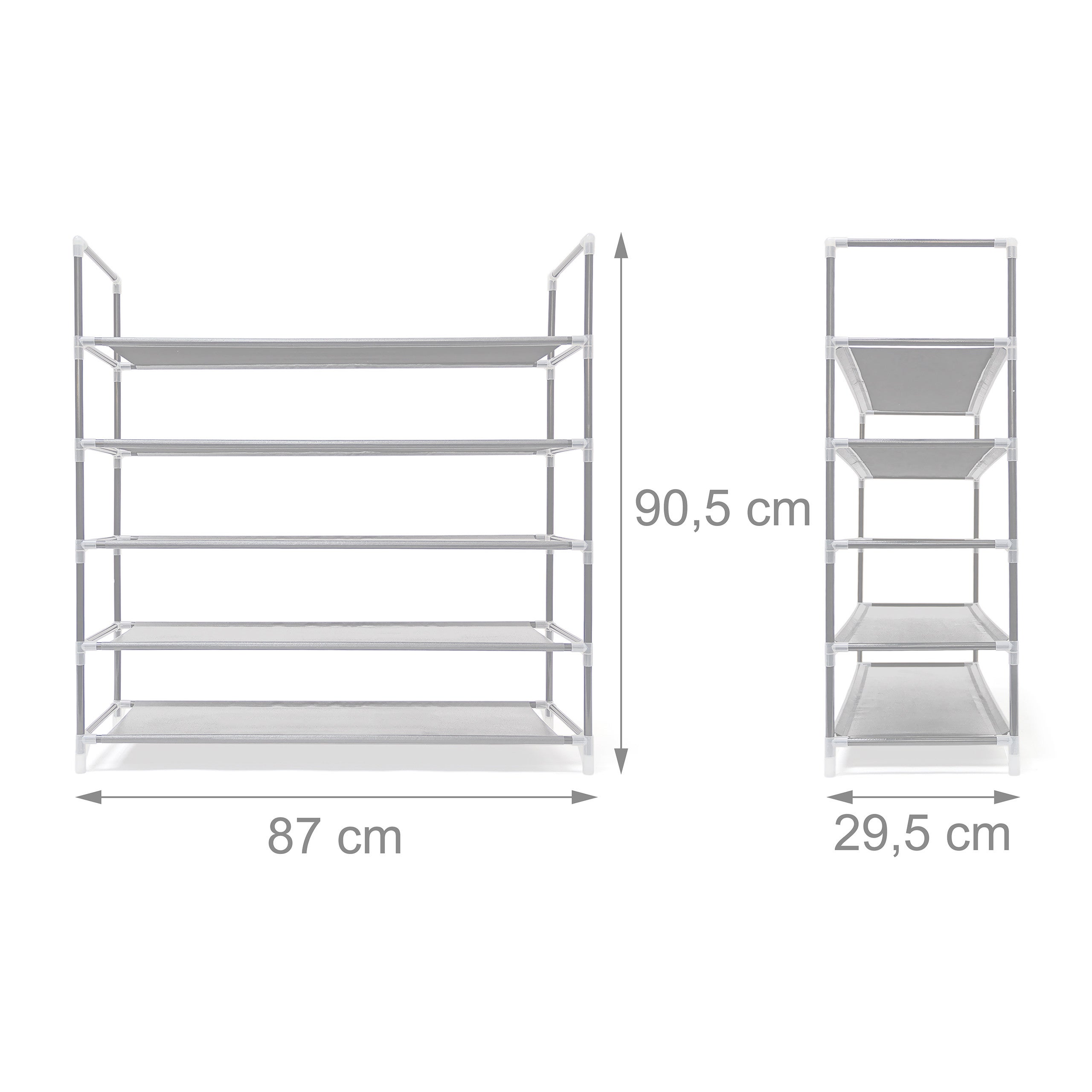 Rangement à Chaussures Métal 3 Étages - Rack 9 Paires - Noir Mat - Compact 65x25x53,5 Cm - Pour Entrée, Chambre, Dressing - 11
