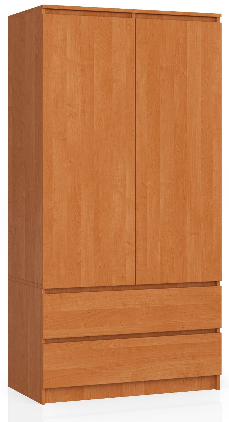 Szafa AKORD S90 Olcha 90 cm 2 drzwi 2 szuflady kolor Olcha mat 4 półki 90x51x180 cm