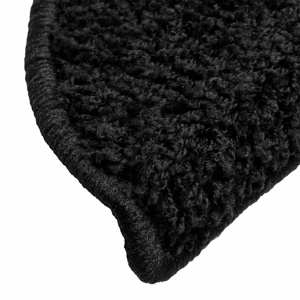 vidaXL Tapis d'escalier 20 pièces 56 x 17 x 3 cm Noir Demi-rond - 5