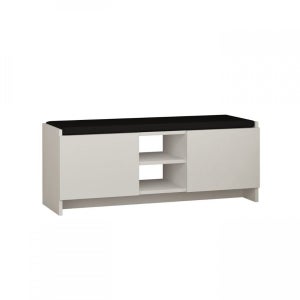 Scarpiera Panca In Legno Massello 90 Cm – Stile Mid-Century Con Cuscino Ecopelle – Noce