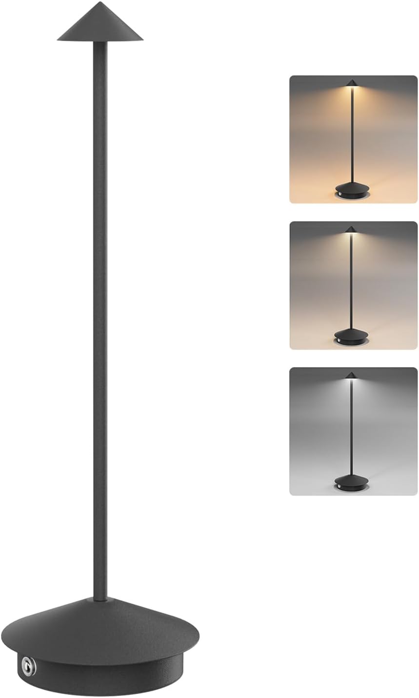 Zestaw lamp biurkowych LED zasilanych przez USB C mAh wodoodporne przenośne lampa biurkowa ze stopniową regulacją jasności w kolorach czarne