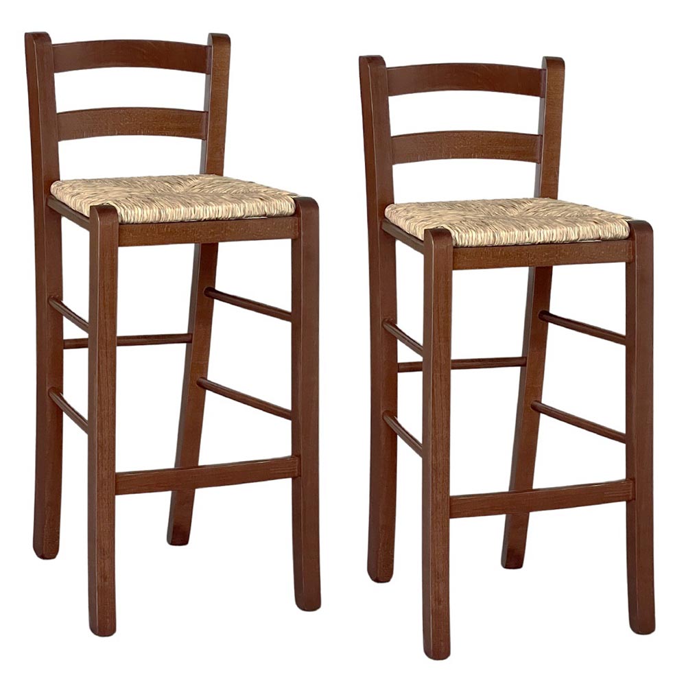 Set 2 Sgabelli Da Bar Regolabili In Altezza – Seduta In Ecopelle Imbottita, Base Cromata, Diametro 38,5 Cm – Per Cucina E Locali, Colori Assortiti
