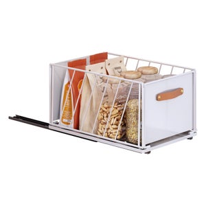 Lot De 2 Paniers Suspendus Métal 30cm CYEER - Rangement Cuisine Garde-Manger Blanc