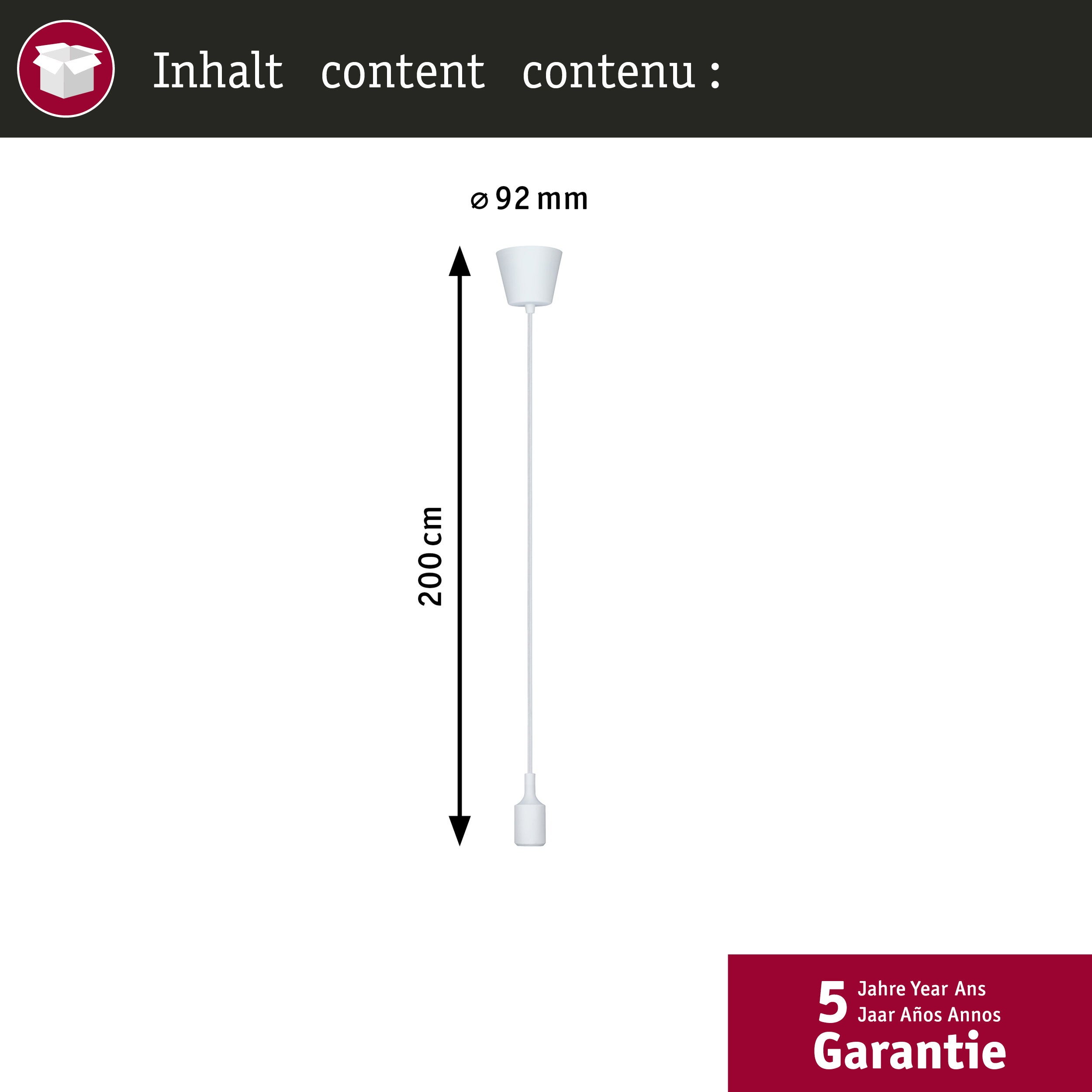 Neordic Luminaire en suspension Ketil E27 max. 60W Blanc gradable Silicone, Matière plastique - 4