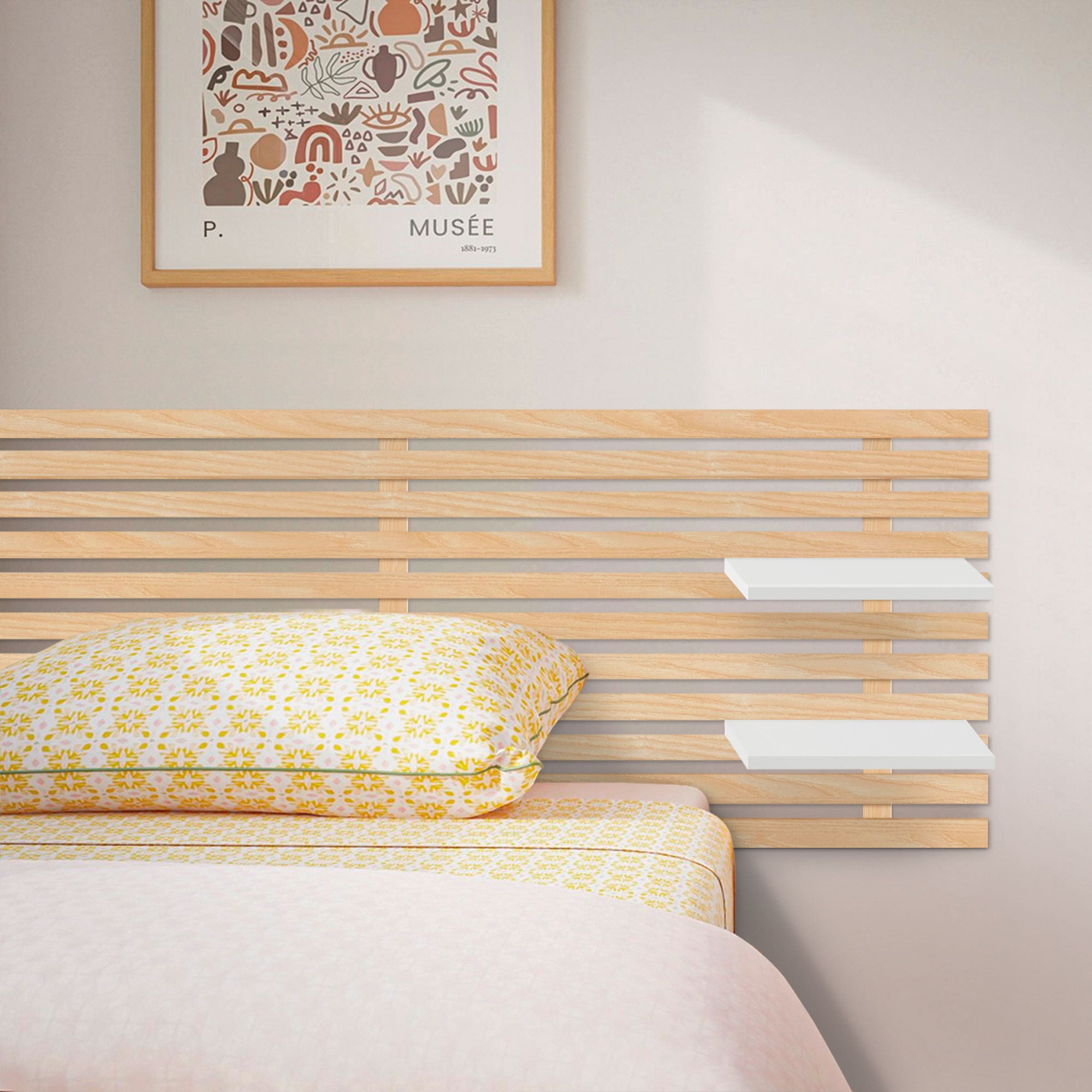 Weehom Telaio per letto singolo con testiera e mensola