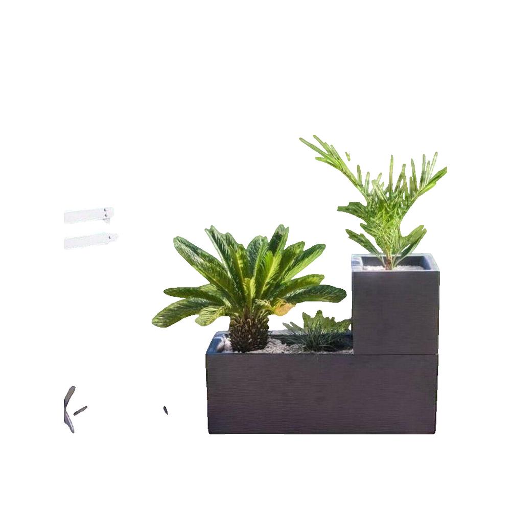Jardinière carrée Graphit Up 29,5 x 29,5 x 29,5 cm - 21 L - Gris anthracite - Eda - 2