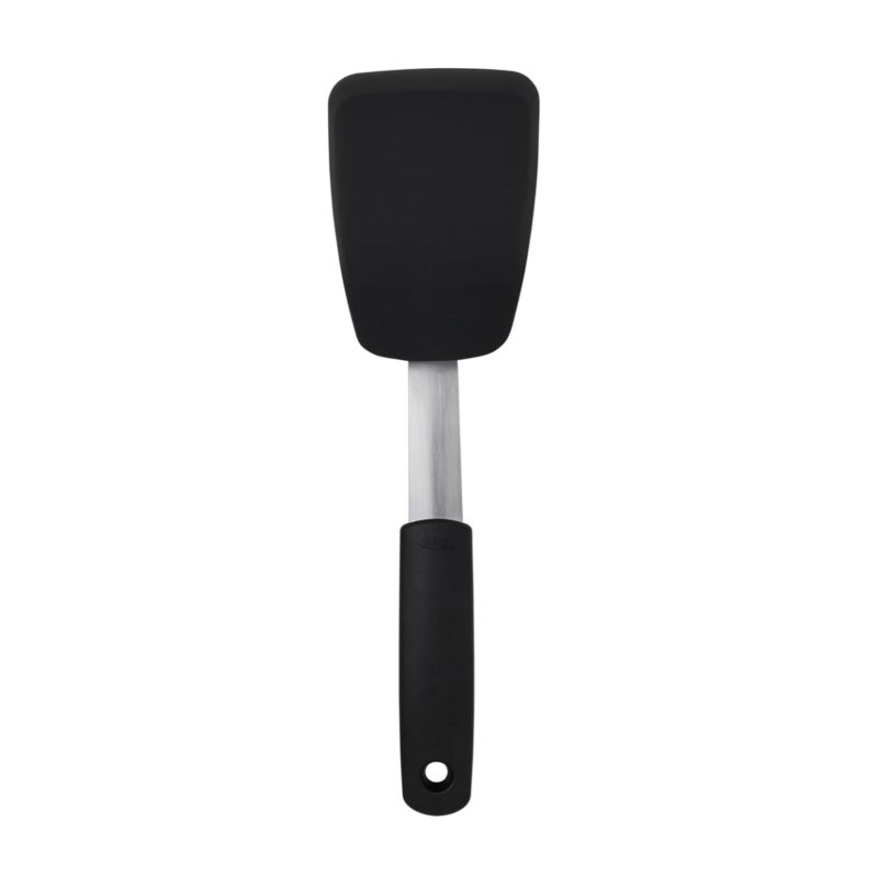 Elastyczna silikonowa szpatułka - Nieprzywierająca szpatułka kuchenna z silikonu odpornego na ciepło - Silikon, Stal nierdzewna, Czarny, 30 cm