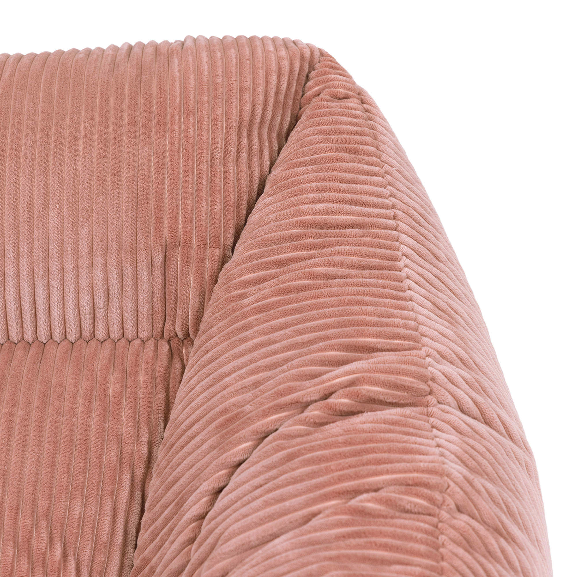 Pouf fauteuil salon avec repose-pied carré Icon velours côtelé rose aube 97x84cm Oeko-Tex® - 6