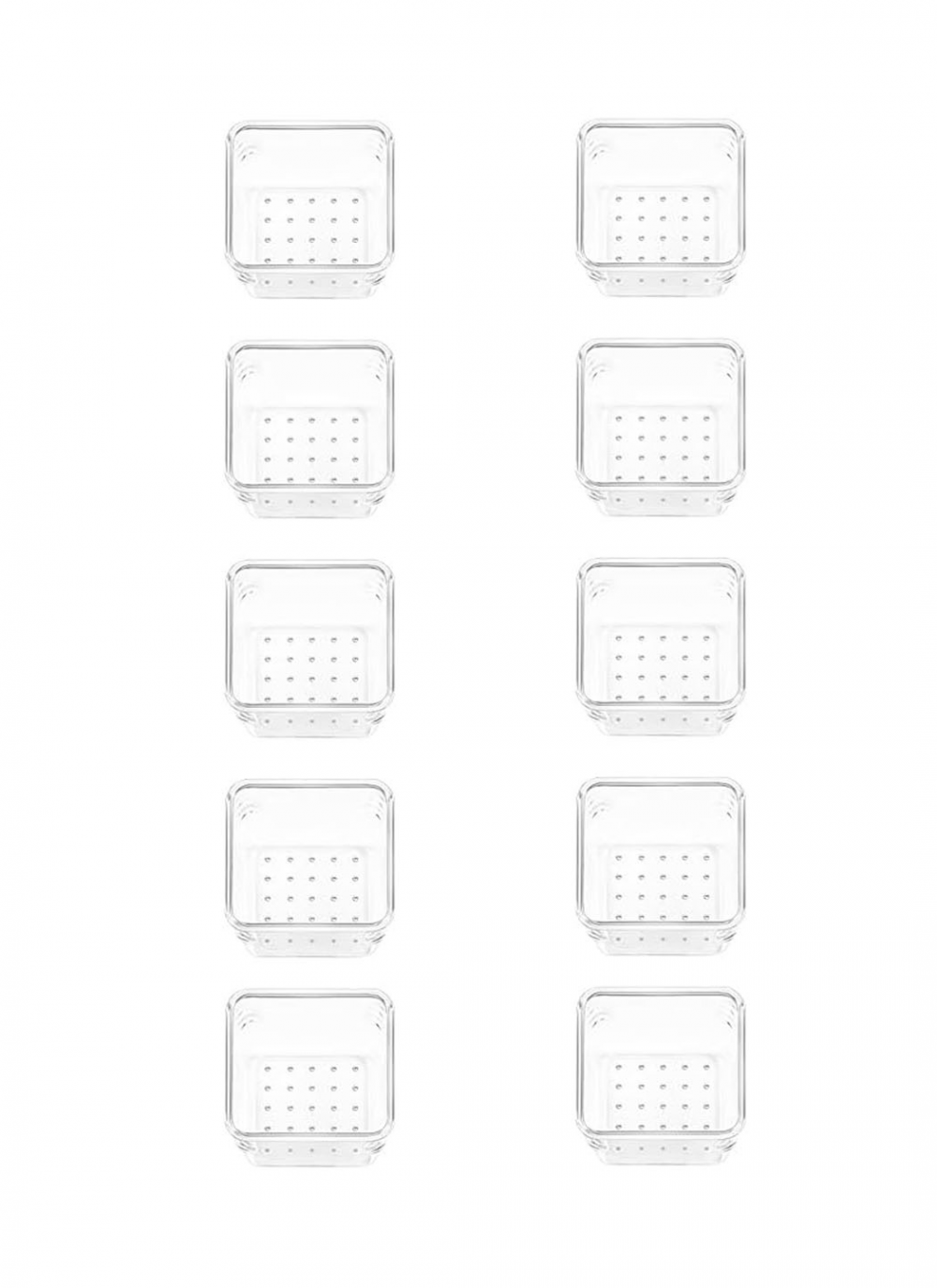 10-częściowy organizer, organizer do szuflad, półki organizacyjne do sypialni i biur, ze 100 podkładkami antypoślizgowymi, 7,6 x 7,6 x 5,5 cm
