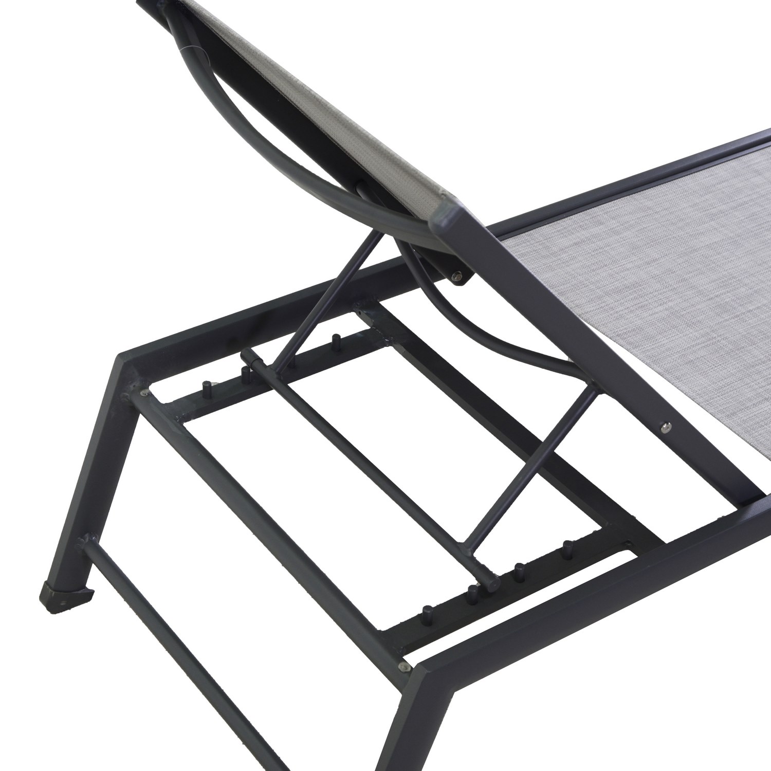 Chaise longue bain de soleil Anthracite 195x55 cm h 31 cm en Aluminium mod. Cleveland - 4