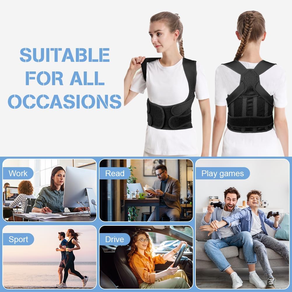 Posture Correcteur Dos Femme Homme, Réglable Correcteur de Posture