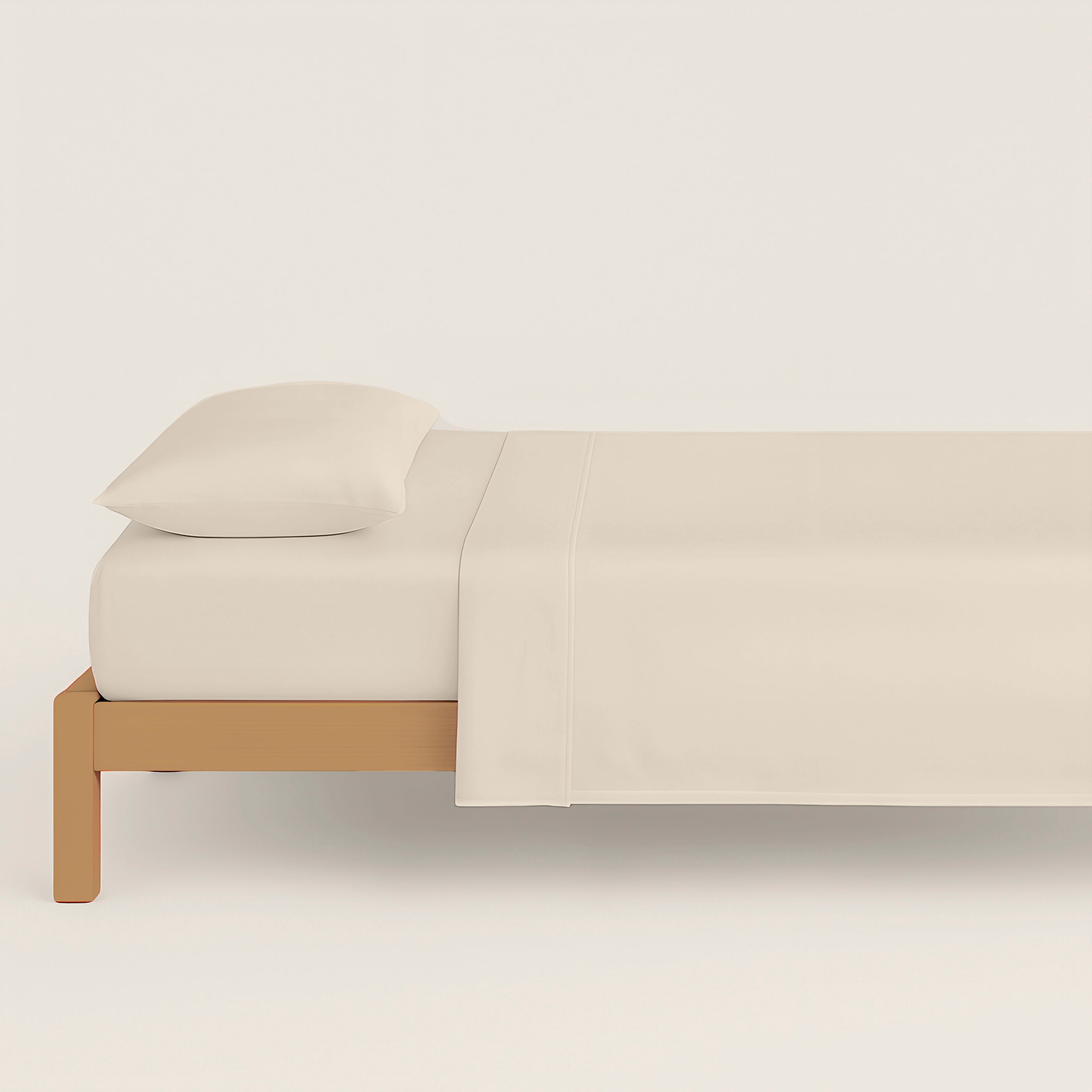 NATURALS - Housse de Couette Unie Lit 90 - Fermeture avec Boutons - 100% Coton - Inclut 1/2 Taies d’Oreiller - FTR6 BEIGE - 2