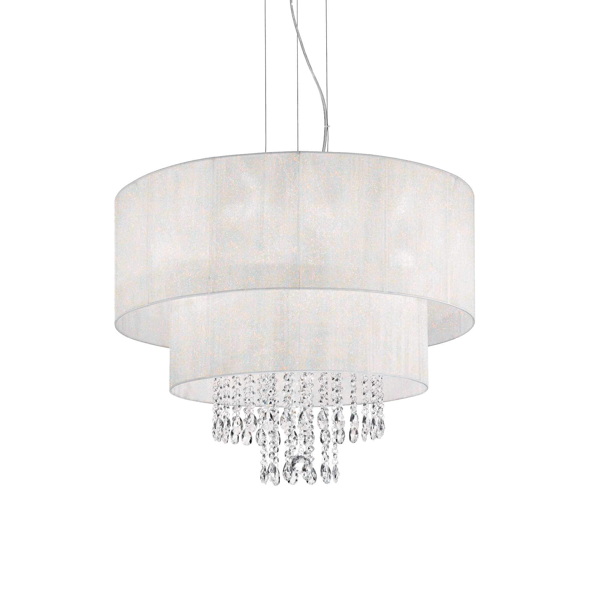 Ideal Lux  Suspension Blanche En Cristal Opera 6 Ampoules , Leroy Merlin