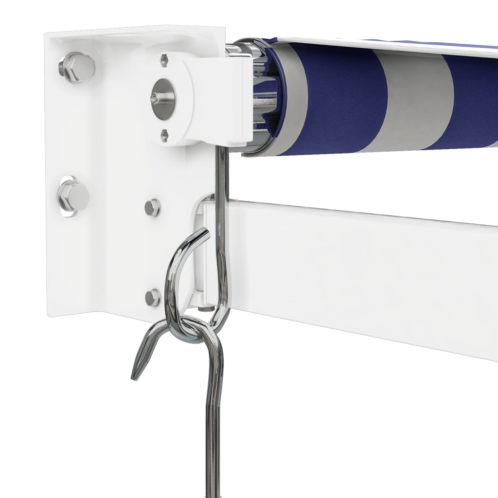 Toldo exterior | Toldo retrátil 3,5x2,5 m tecido e alumínio azul e branco CFW31651 - 7