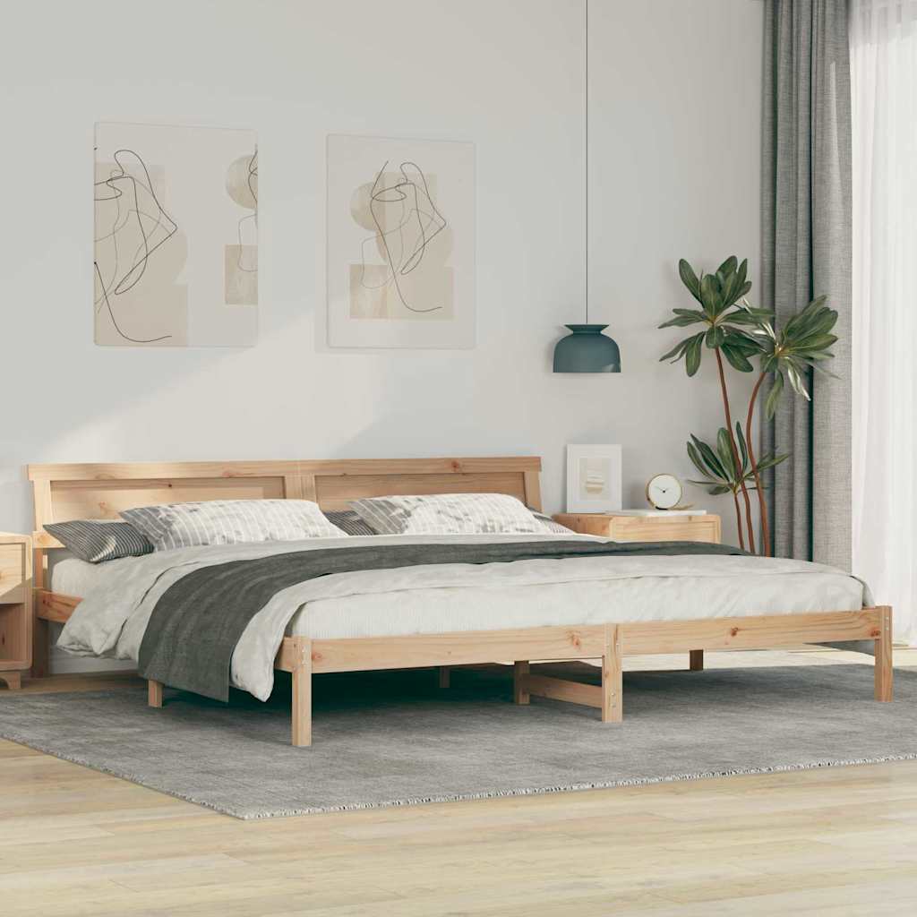 Ramka łóżka Brązowy 200 x 200 cm Lite drewno sosnowe vidaXL