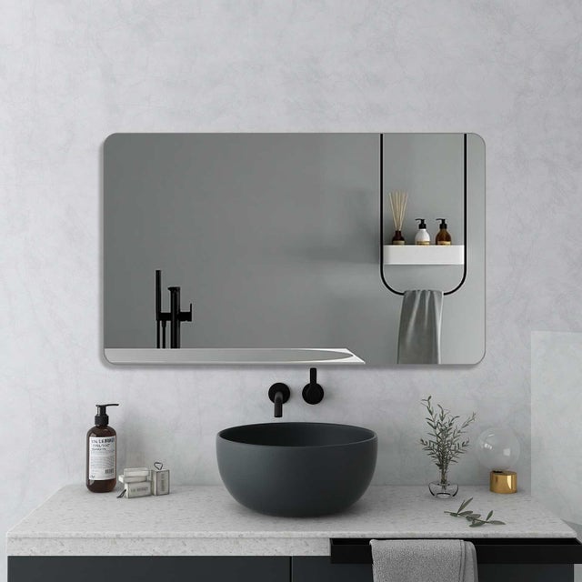 Lustro HD 60x100 cm — szkło hartowane, odporne na wilgoć i utlenianie, do łazienki, łatwy montaż, poziome.