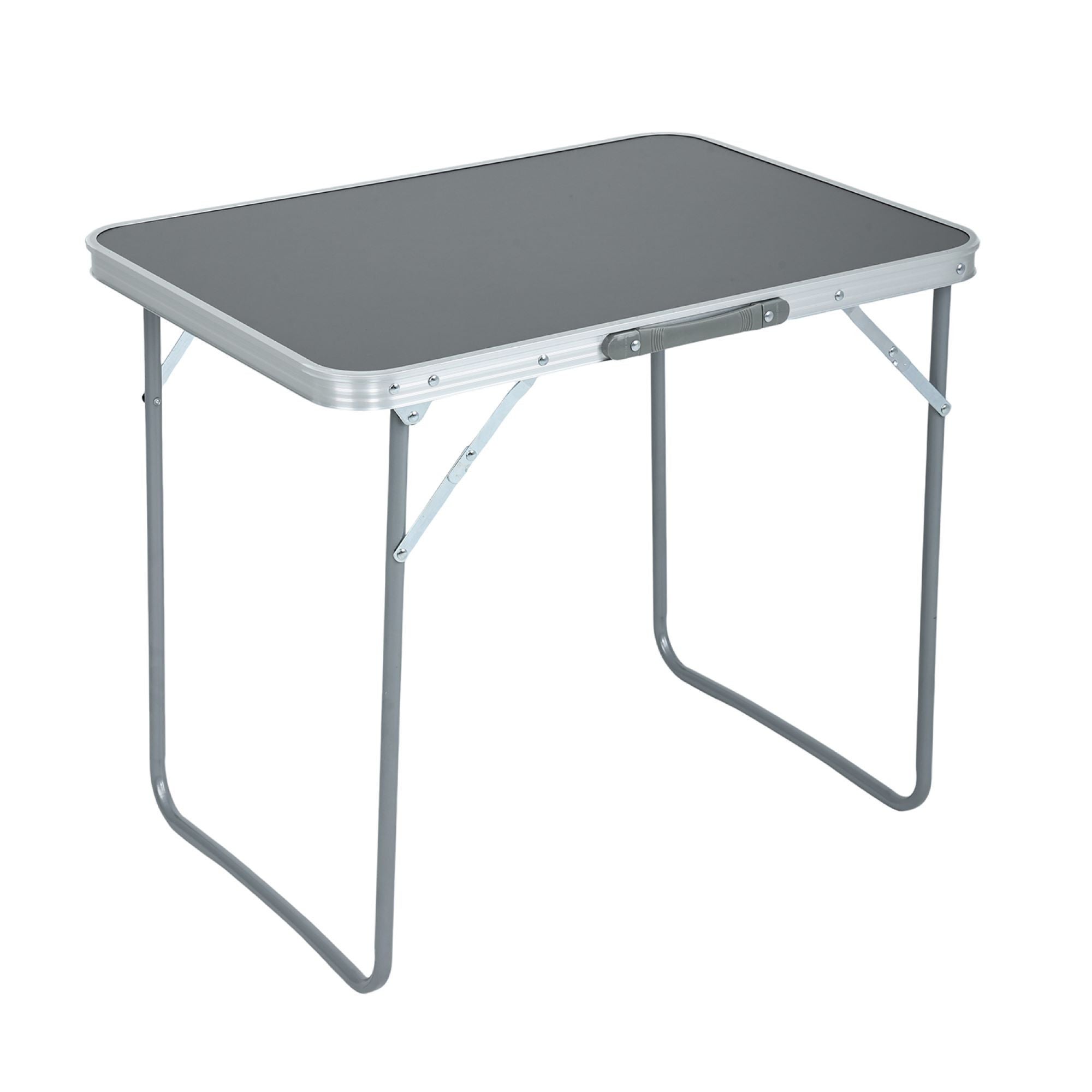 Składany stolik kempingowy ARES z szarego aluminium wymiary 70x60x50 cm
