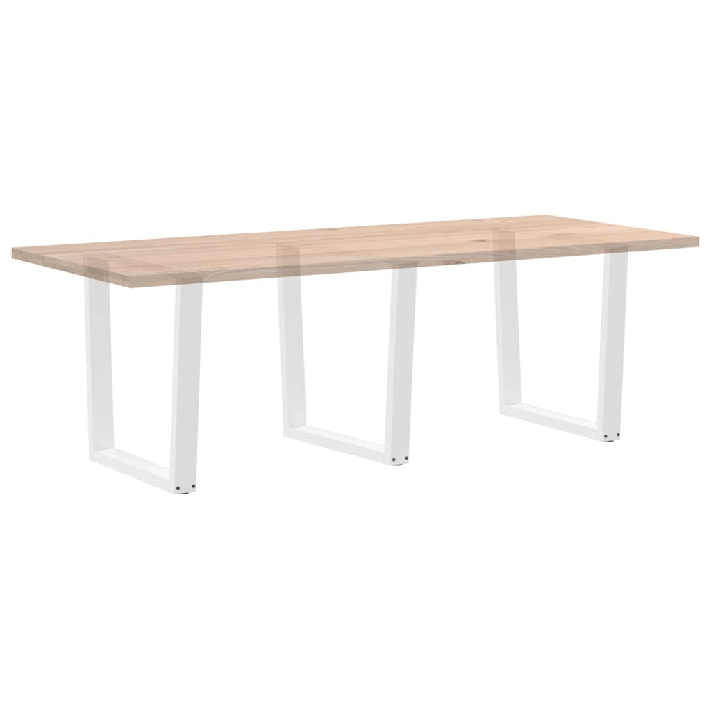 Maison Exclusive - Pieds de table à manger en V 3 pièces Blanc 90 x (72-73,3) cm Acier - 8