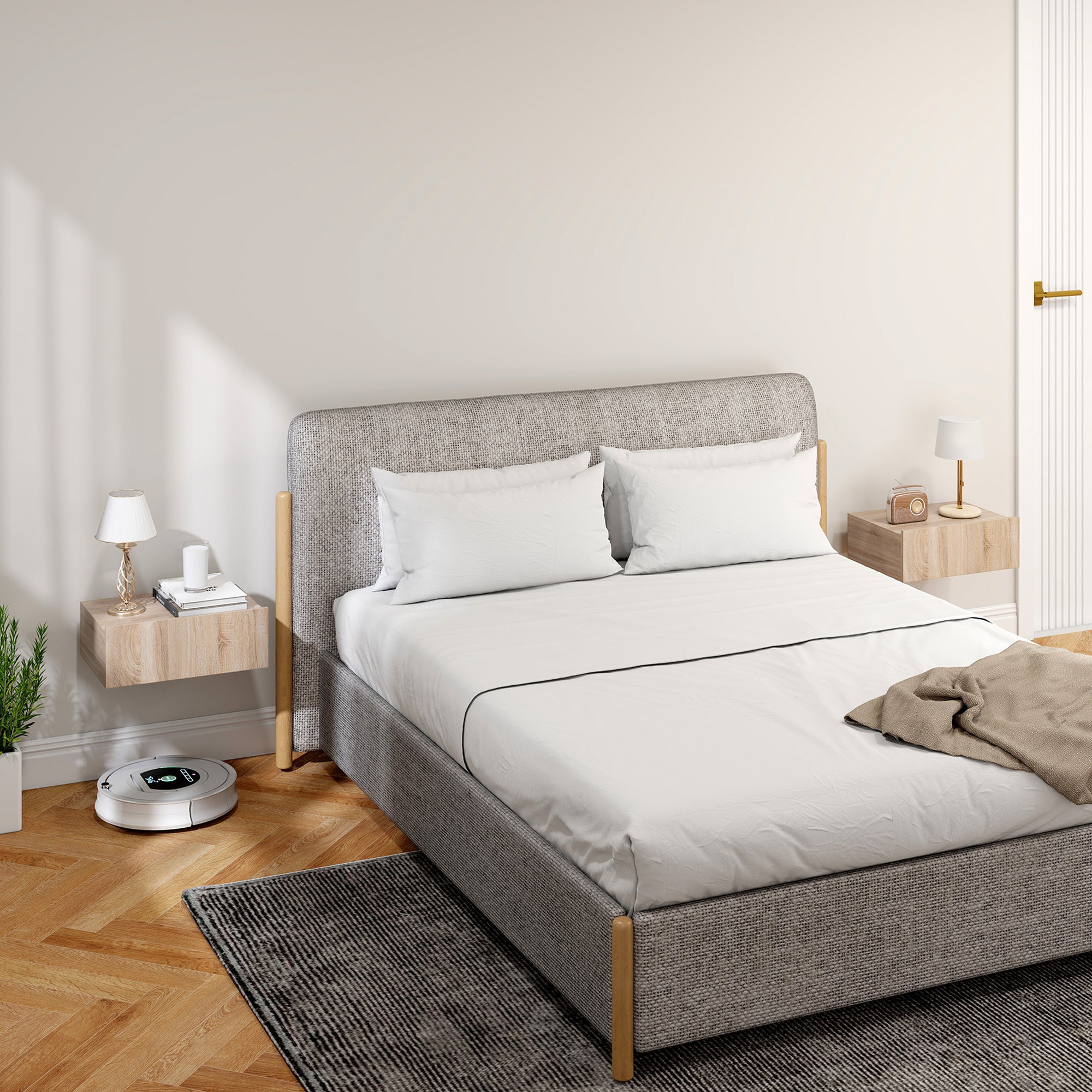 Table de chevet murale panneau de particules HOMCOM - 9