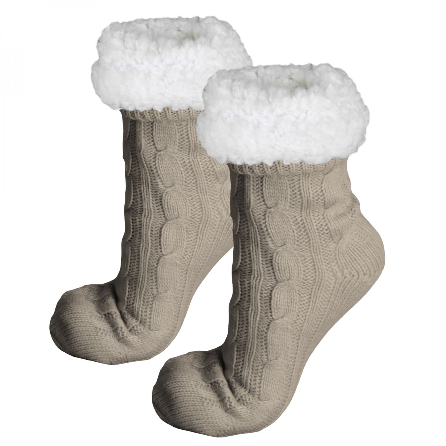 Paire De Chaussettes Polaires Mixtes Vivezen – Taille 35-39, Chaussons Chauds Montants – Gris