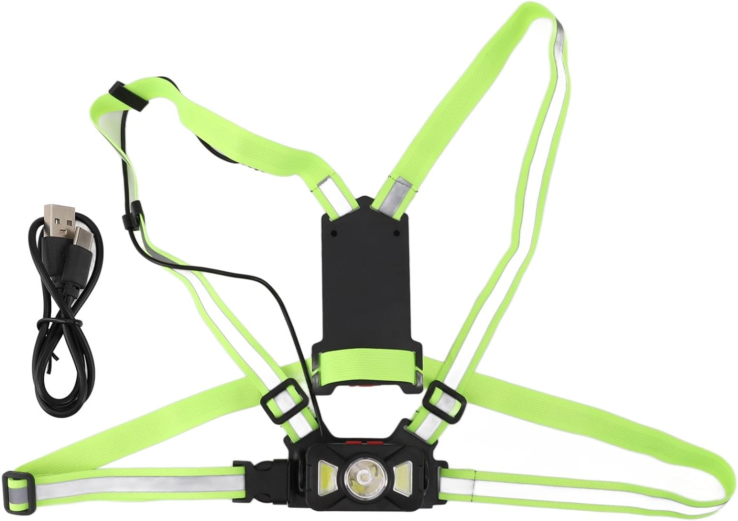 Lampe De Poitrine Running 500 Lumens - Rechargeable USB, 3 Modes, Bandes Réfléchissantes - Pour Course, Vélo, Camping