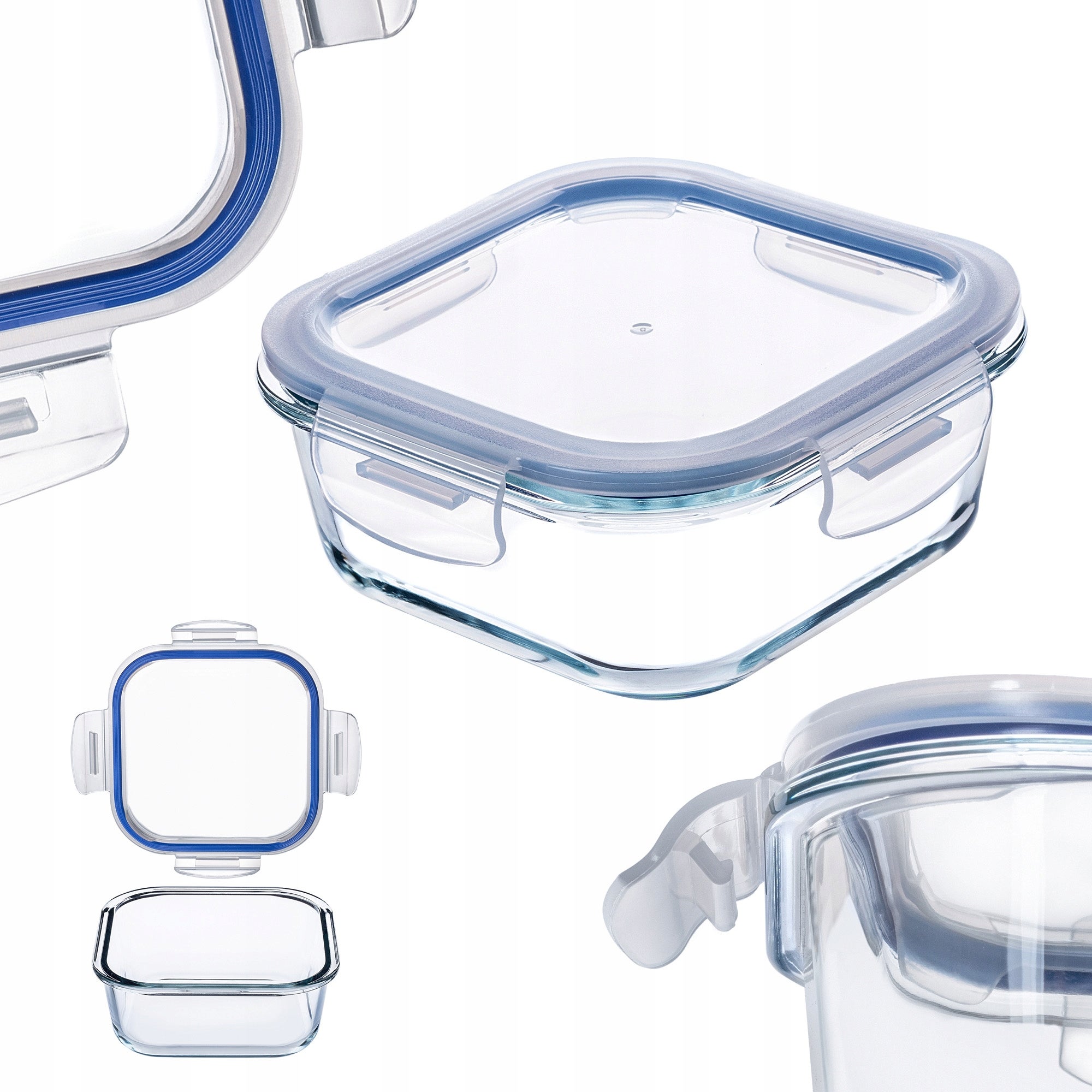 Caja De Vidrio Con Tapa, Colección F., Forma De Fondo Espejado