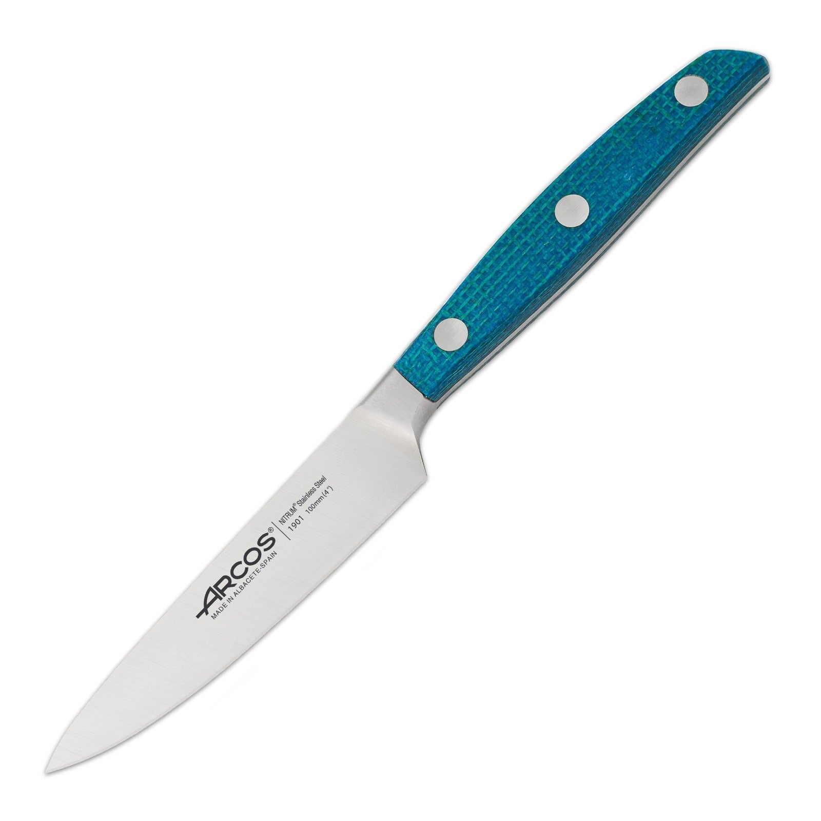 Arcos Hermanos Arcos Brooklyn, Cuchillo Mondado 10 Cm Acero Inoxidable Forjado Nitrum Azul Acero Inoxidable, Leroy Merlin