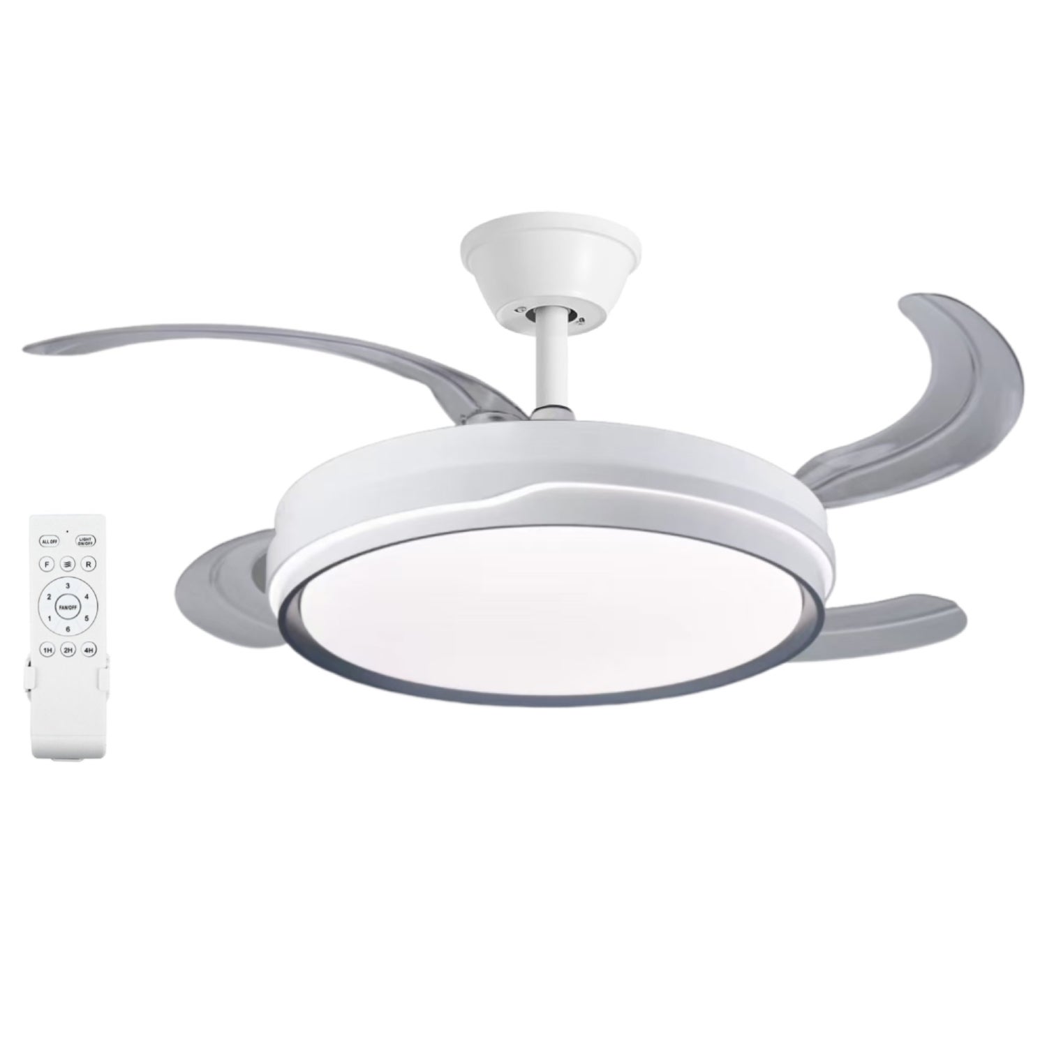 Ventilador de Techo con Luz Motor DC Ultra Silencioso con Aspas Plegables LED 70W Blanco FLMFSD-2301 - 8