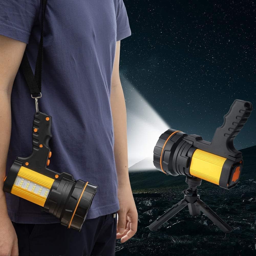 Ultramocna latarka LED, ładowana przez USB, 4 akumulatory o dużej pojemności, ultrajasna (6000 lumenów), duży zasięg, idealna do użytku domowego