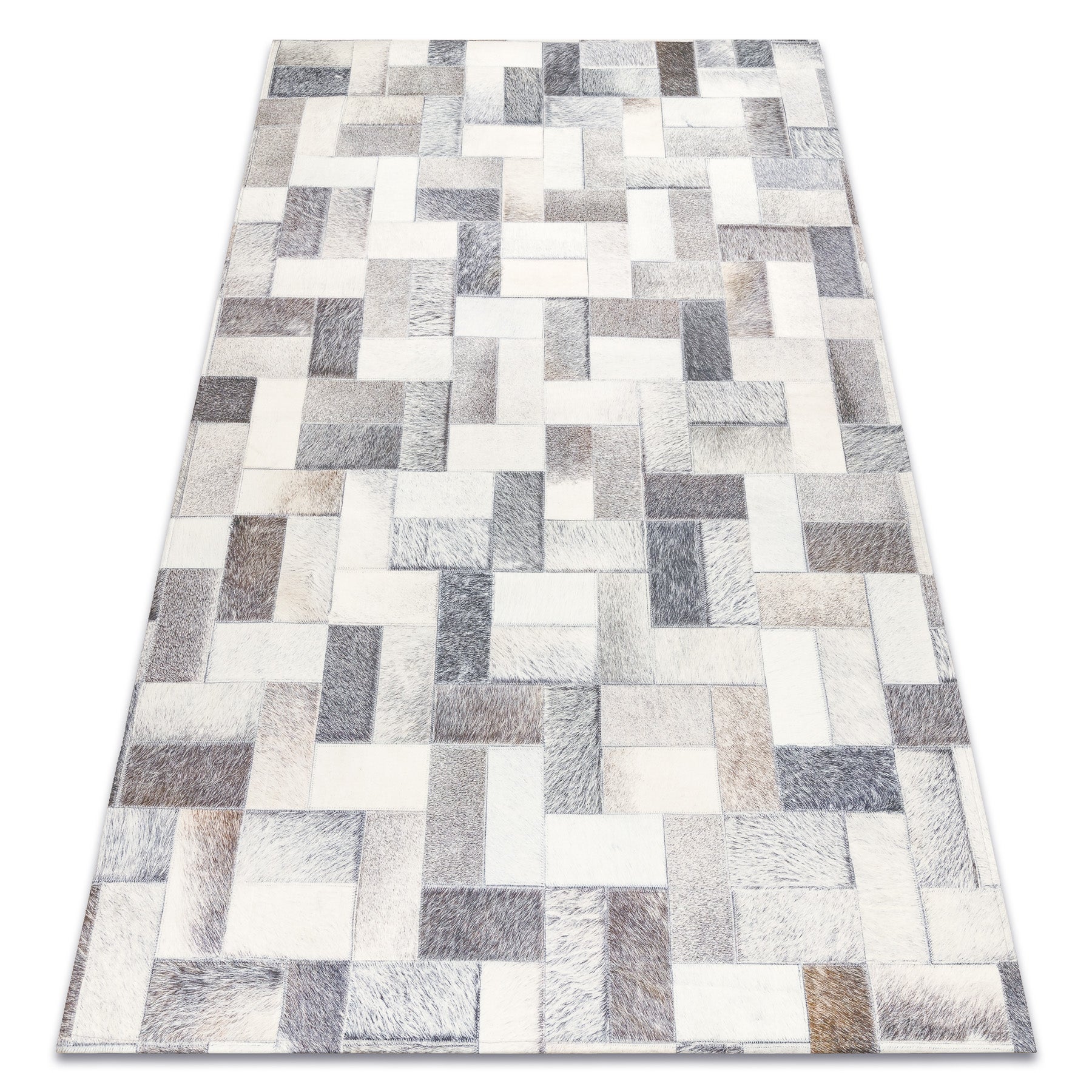 Dywan PATCHWORK 21723 szary - Skóra bydlęca, Deski 160x230 cm