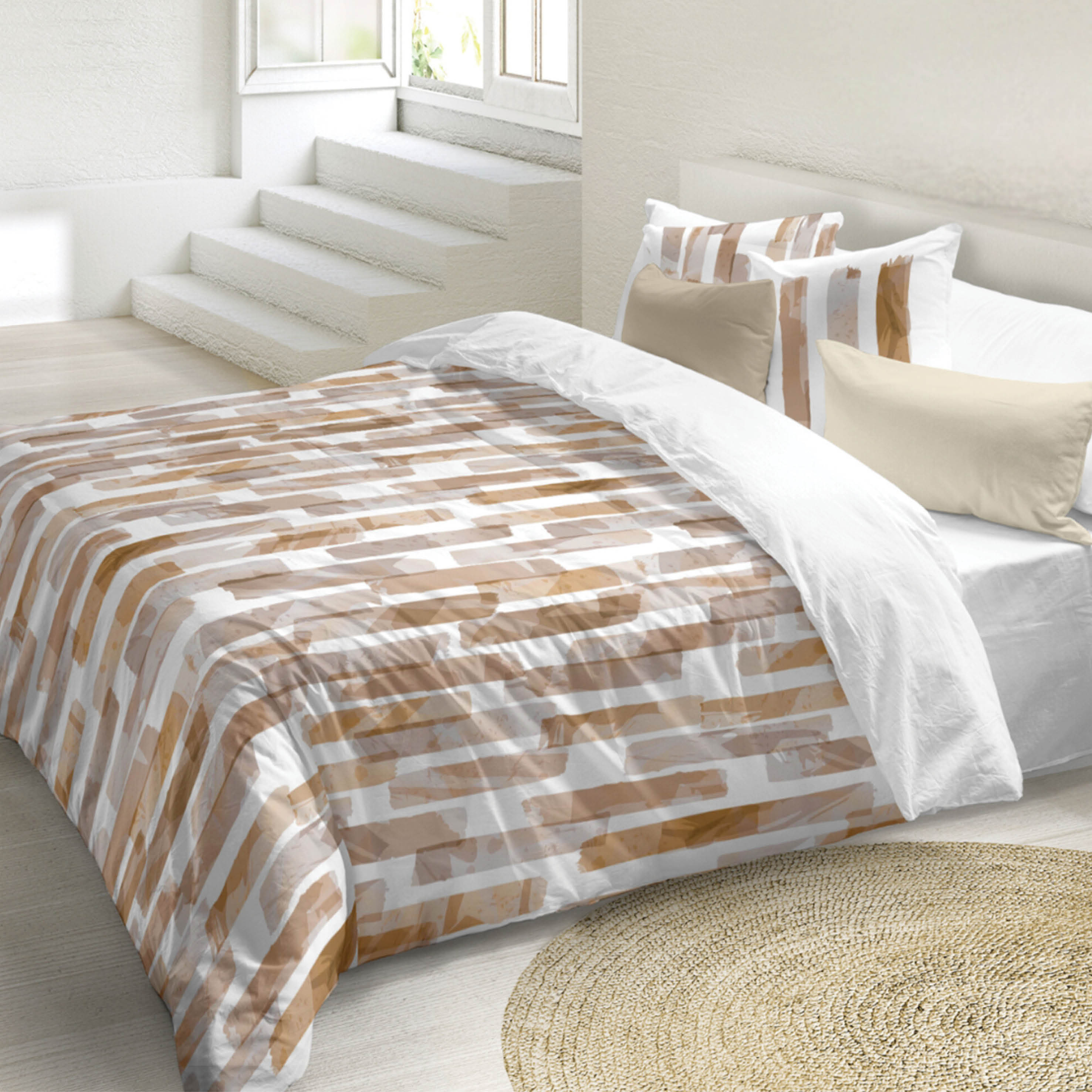 Naturals - funda nórdica estampada cama 90 - algodón extra suave - incluye 1 o 2 fundas de almohada - fabricado en españa - chester