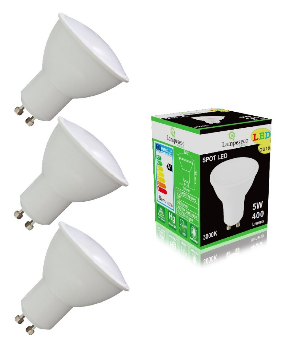 Lot De 20 Ampoules LED GU10 5W Équivalent 50W - Blanc Neutre 4000K, 450LM, Angle 120° Non Dimmable