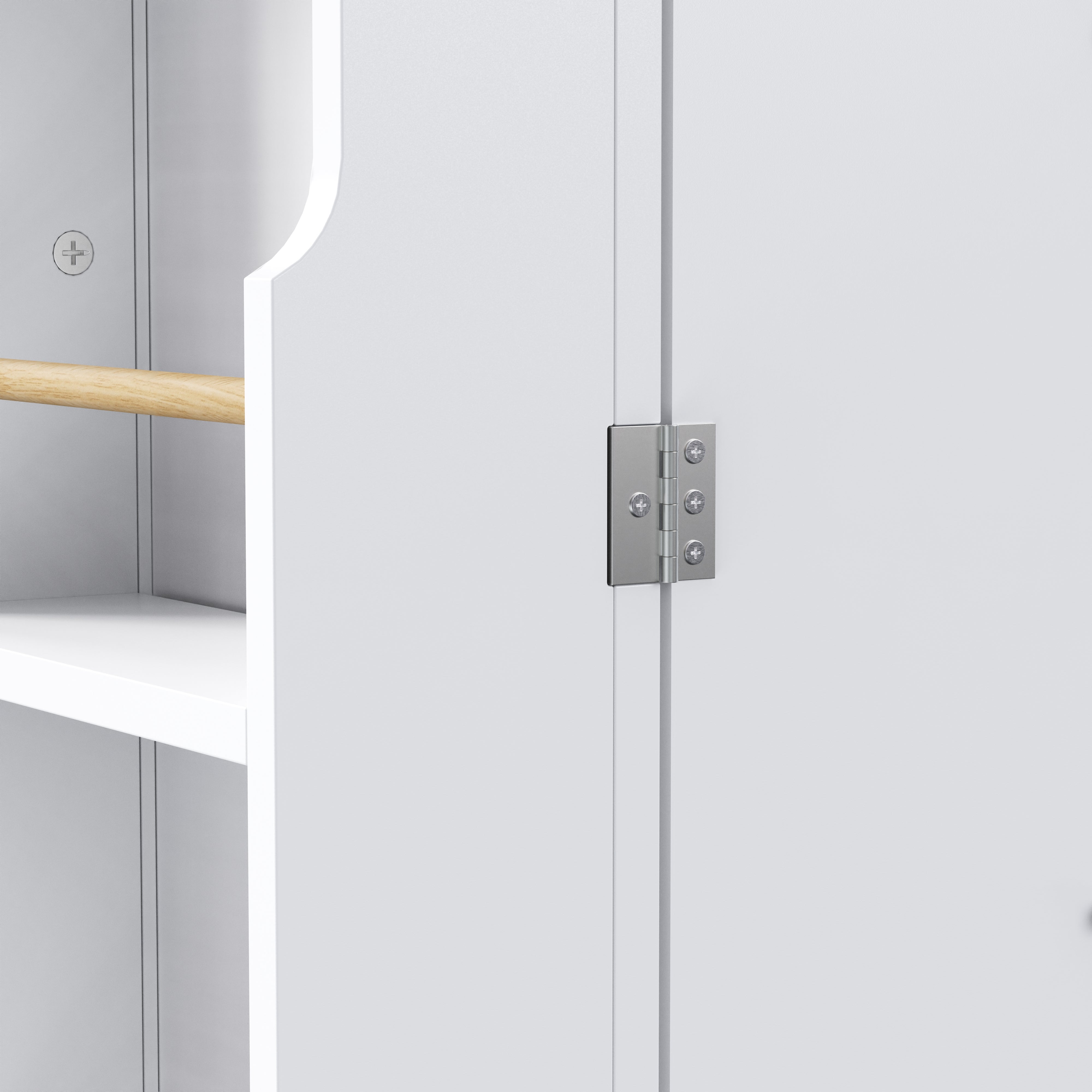 Nowoczesna komoda z 3 drzwiami i 1 szufladą - 107 x 40 x 83,4 cm - do jadalni, salonu - MDF - Biały + naturalny - 8