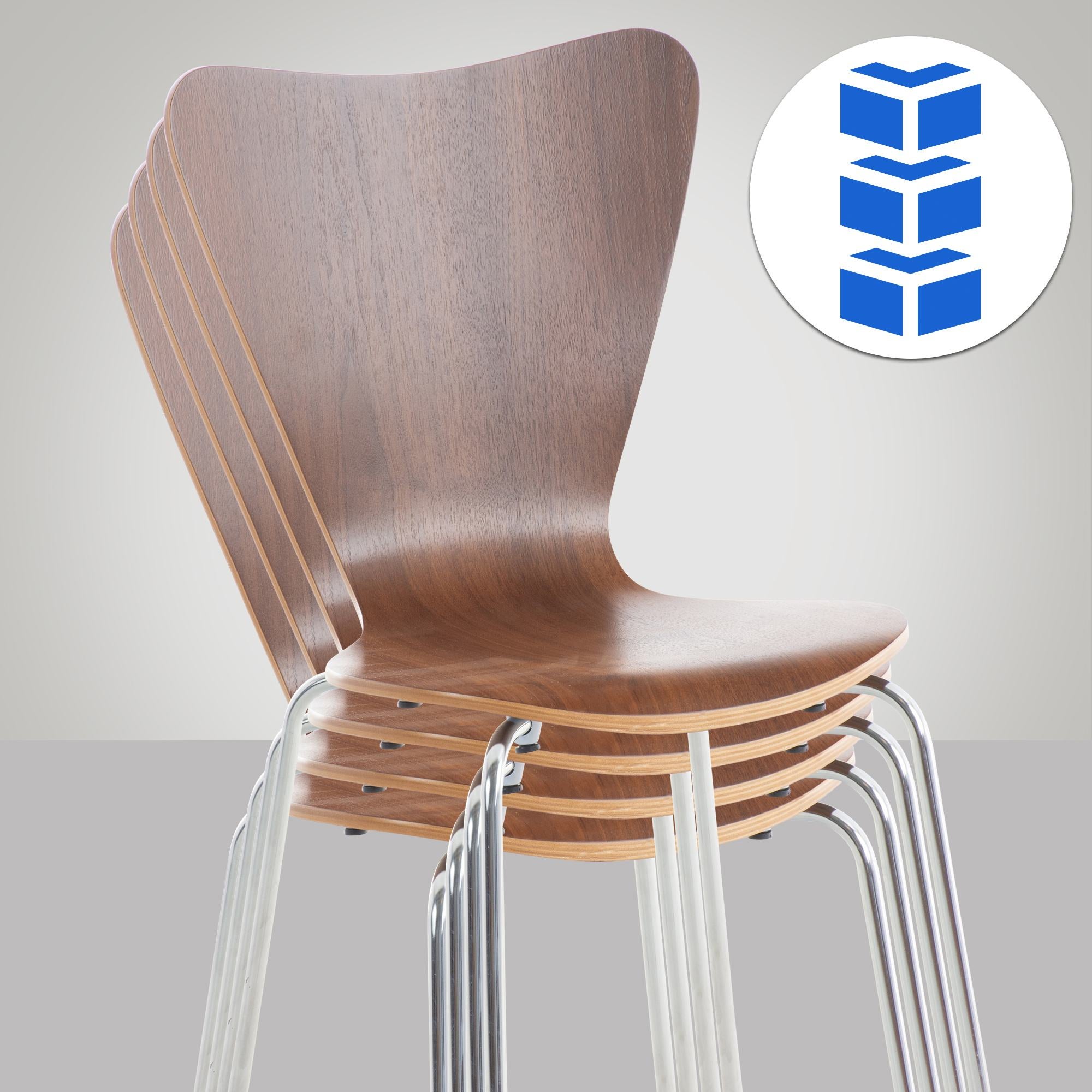 Lot de 2 chaises visiteurs Calisto noyer - 4