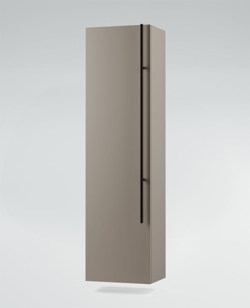 Mobile bagno Top con lavabo in appoggio vano poro noce cassettiera e colonna tortora milano specchio lampada e p.asciugamano L 120 x P 46 - 6