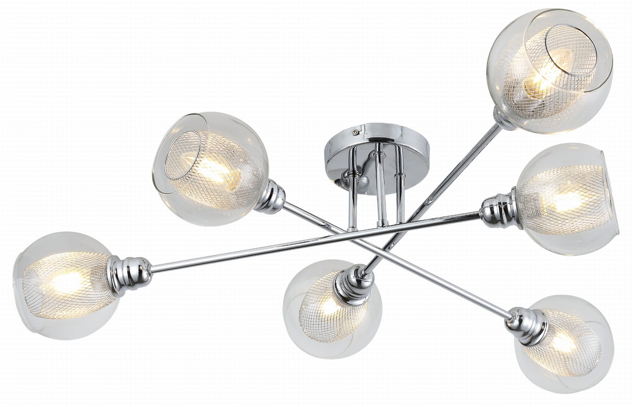 Lampa wisząca Dixi chromowana przezroczysta 6xE14x40W wym: 19 x 80 x 80 cm metal Candellux