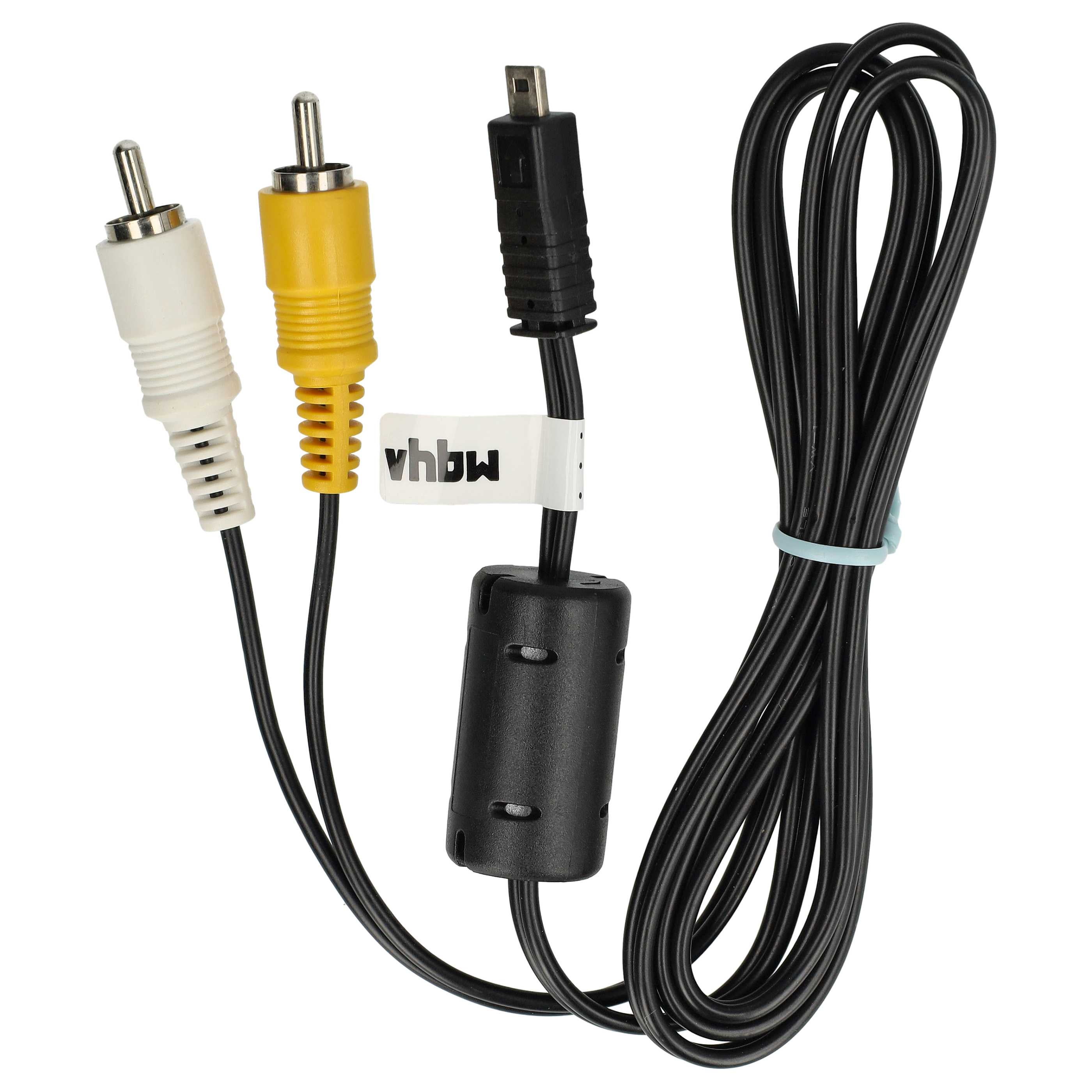 vhbw Adaptateur en composite audio-video compatible avec Nikon Coolpix S8100, S8000, S9100, S8200, S9050, S9200, S800c, S9 appareil photo - Câble AV - 3