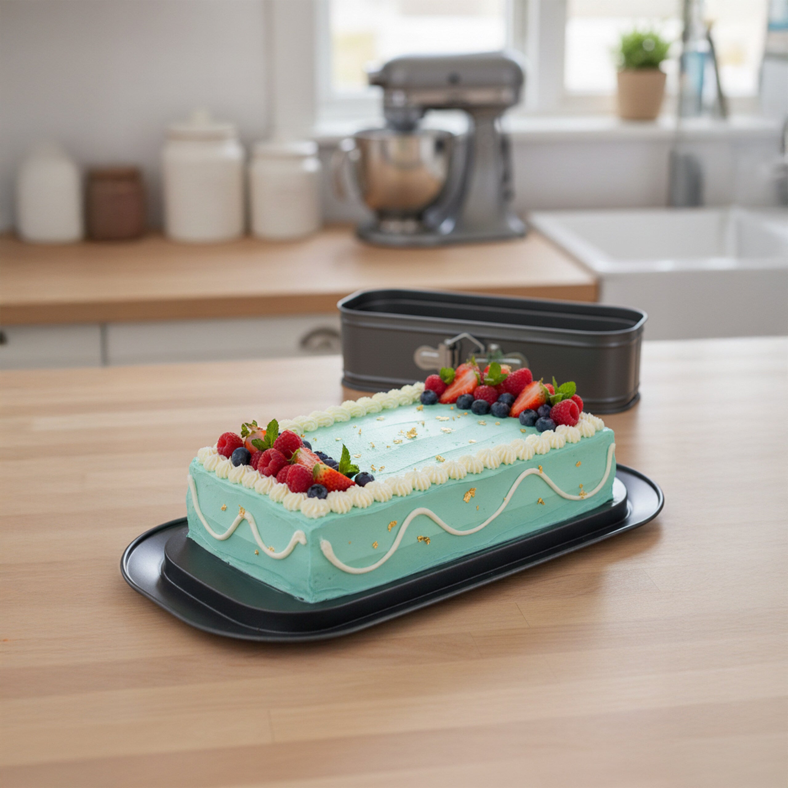 Plaque A Genoise Plaque à Pâtisserie Antiadhésifs, 25 X 24 X 18cm Plateau De Cuisson Rectangulaire, Moules De Performance Moules à Gâteau Et Brownie Carrés En Acier Inoxydable, Moules à Pain Pour