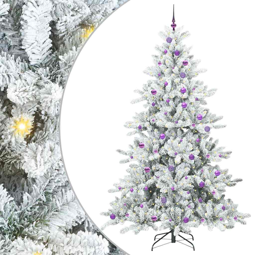 Sztuczna choinka z zawiasami z 300 diodami LED 240 cm PVC